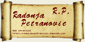 Radonja Petranović vizit kartica